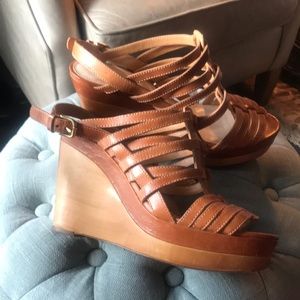 Coach leather platform sandals
